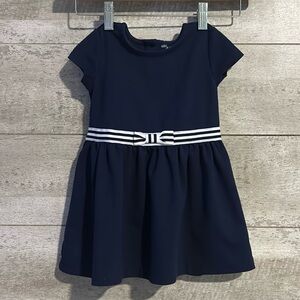 LN Ralph Lauren Navy Ribbon Belted Dress sz 18m